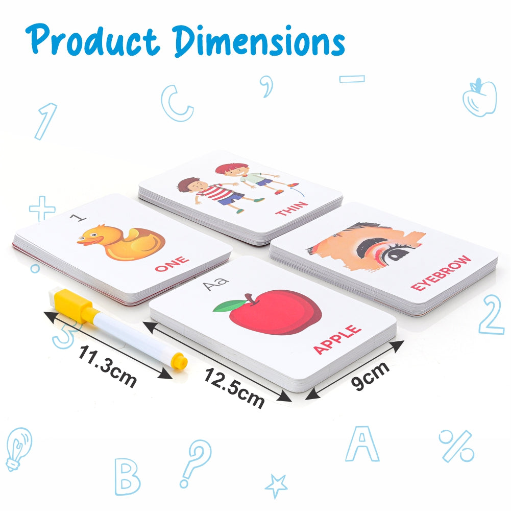 Chanak Wipe & Clean Toy for Kids, Educational Activity Flashcards