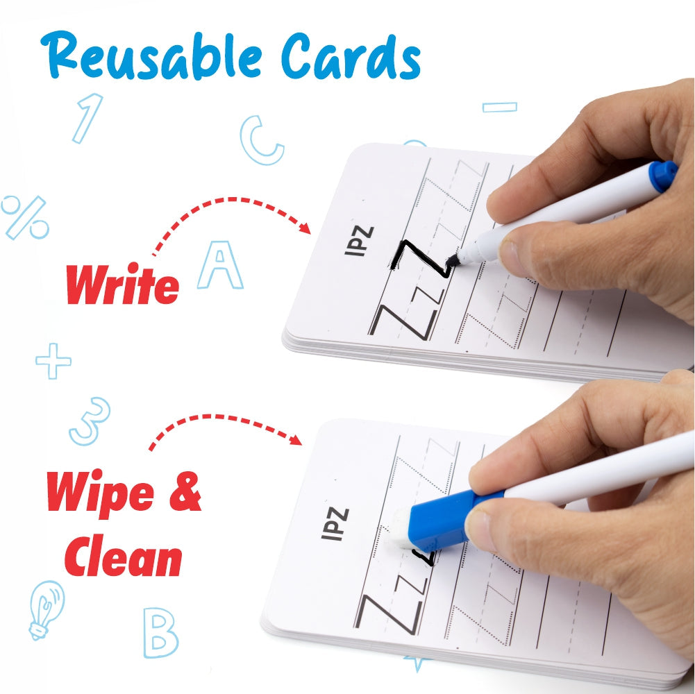 Chanak Wipe & Clean Toy for Kids, Educational Activity Flashcards