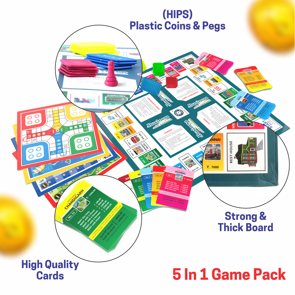 Chanak's Business Game Board with Plastic Money & Coins
