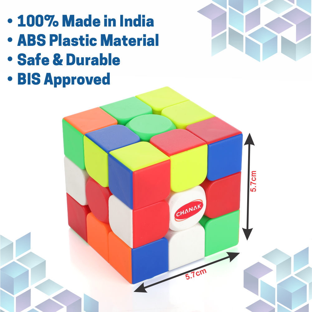 Chanak Cubestar 3x3 Highspeed Stickerless Cube Rubic Puzzle for Kids