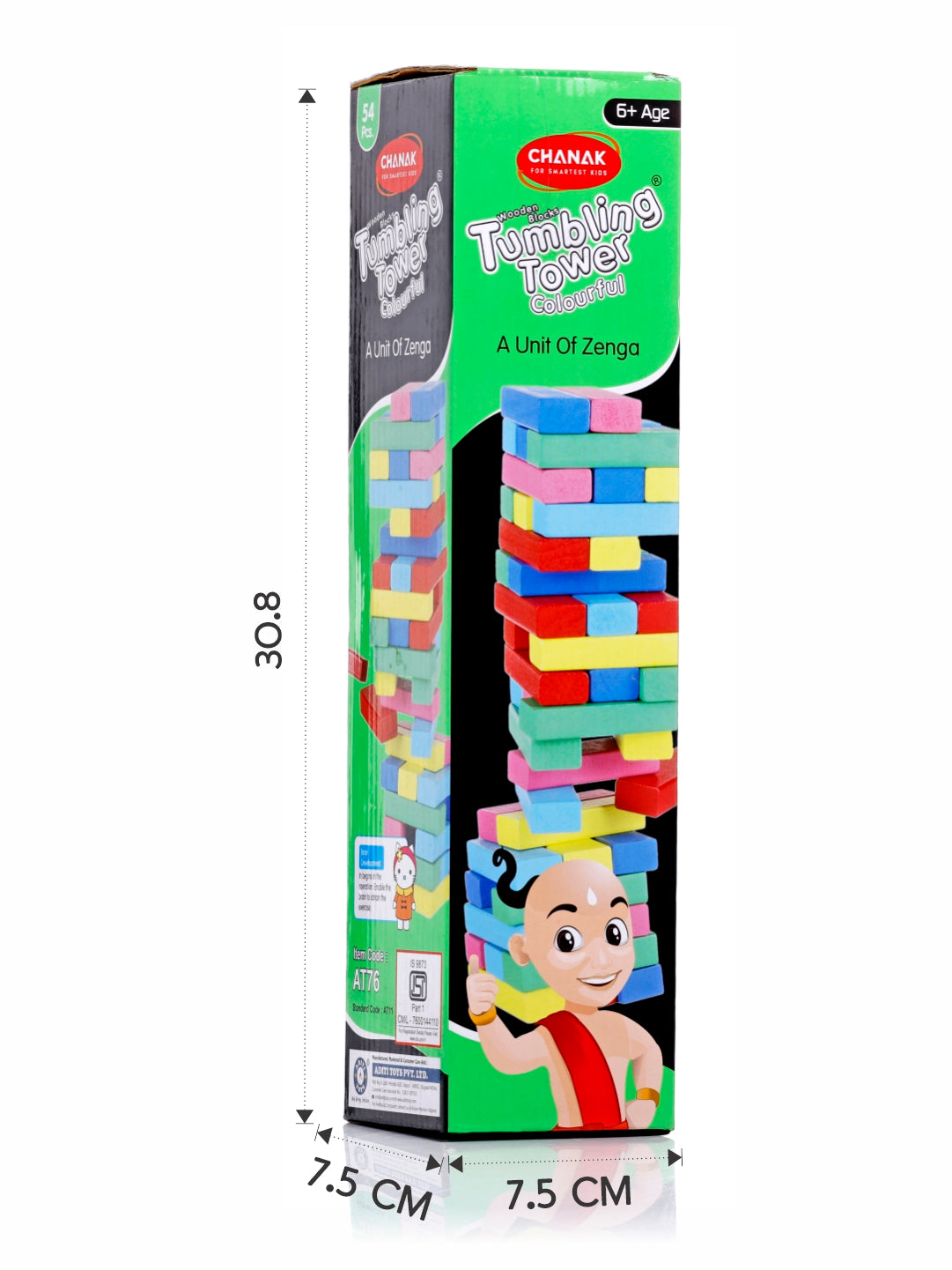 Colorful Wooden Tumbling Tower Game Jenga / Zenga. Puzzle Game for Adults and Kids