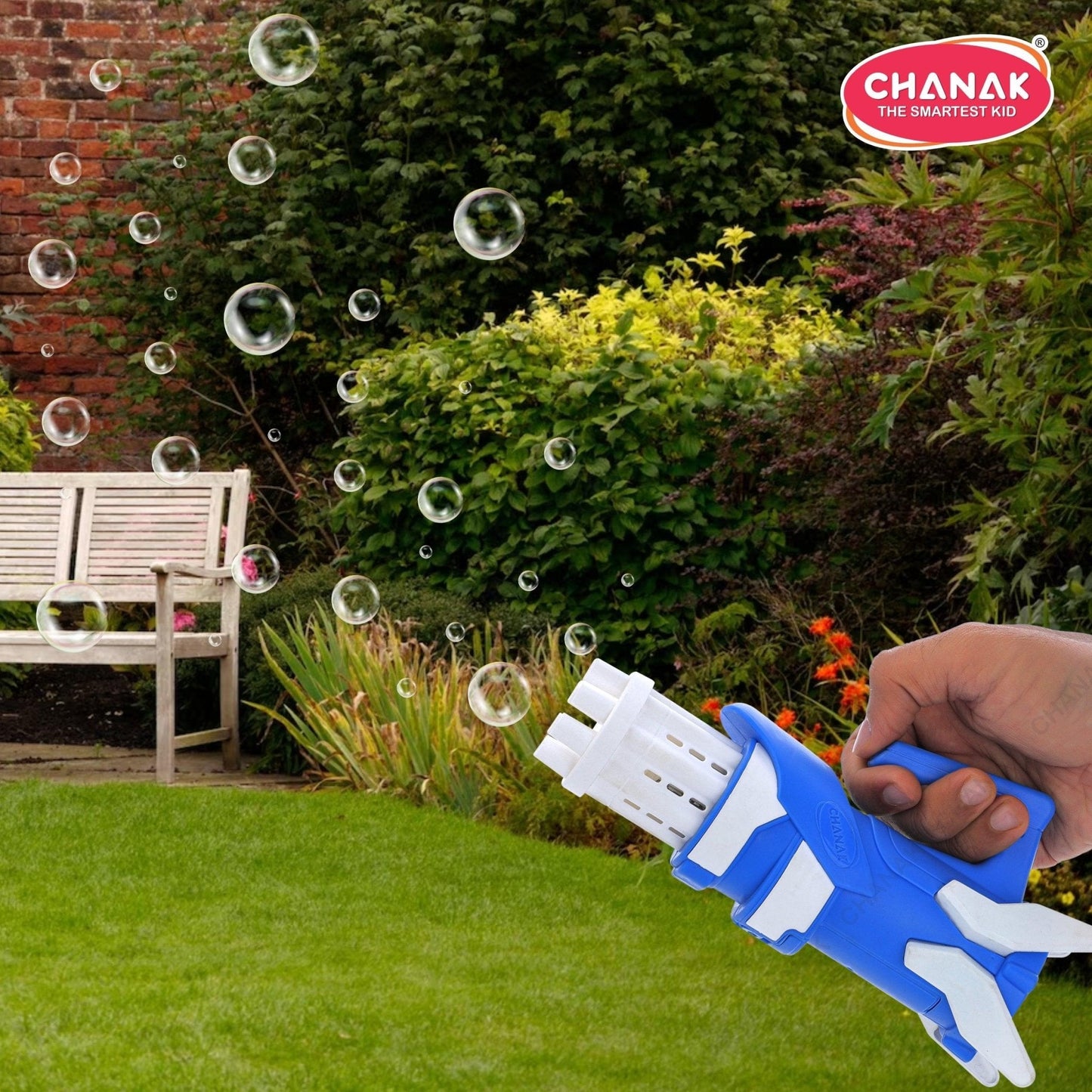 Chanak Gatling Bubble Gun for Kids (Blue) - chanak