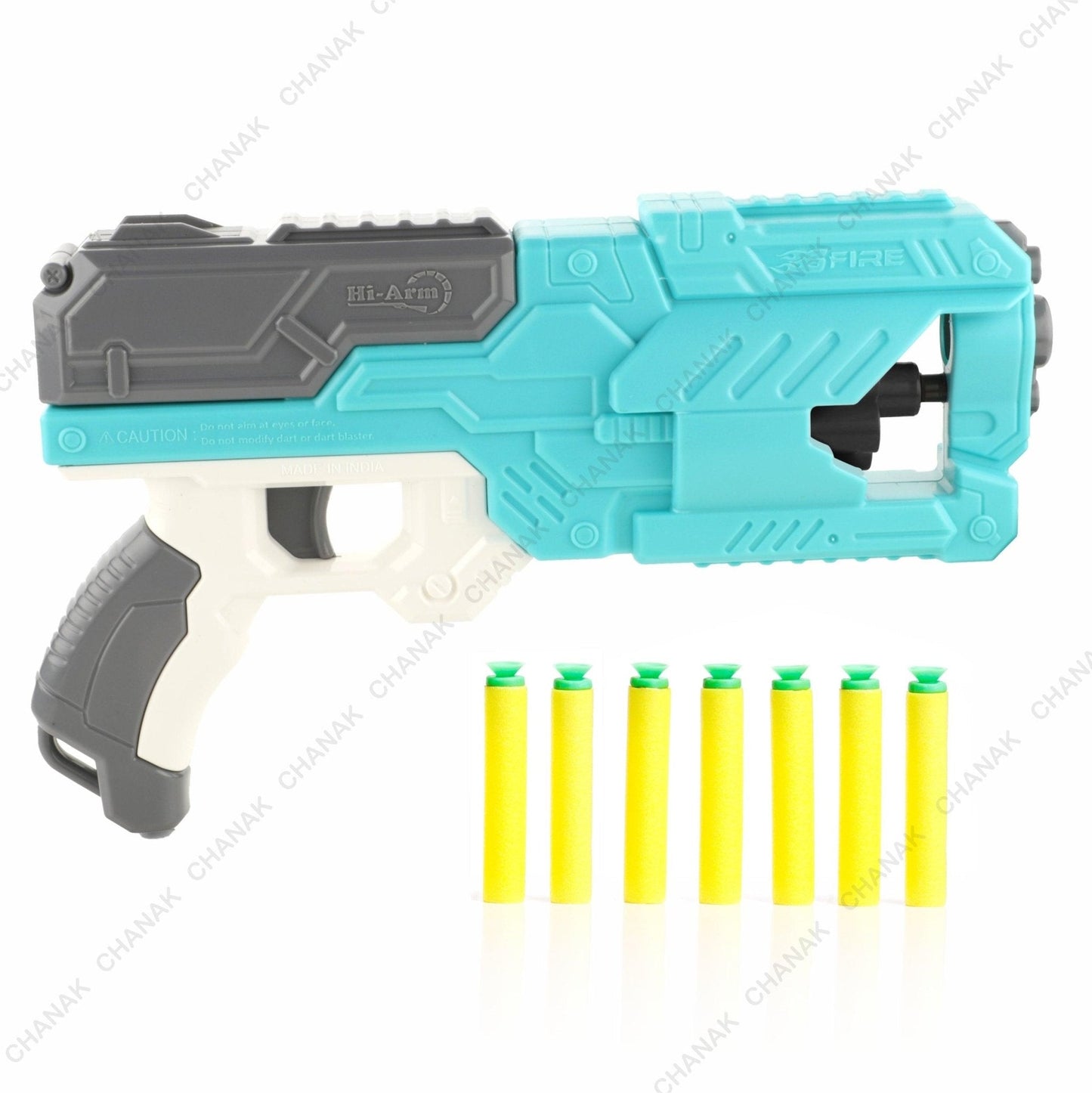 Chanak Six Fire Toy Blaster Gun (Light Blue) - chanak