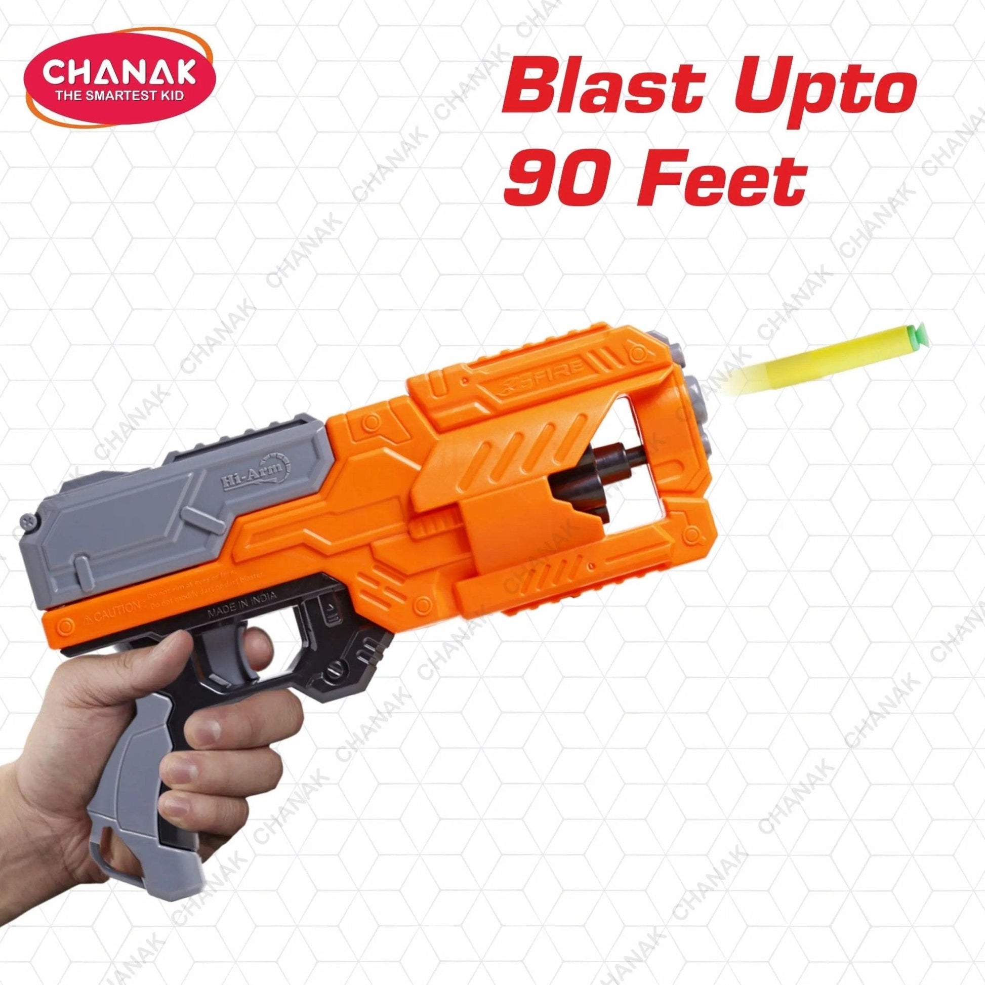 Chanak Six Fire Toy Blaster Gun (Orange) - chanak