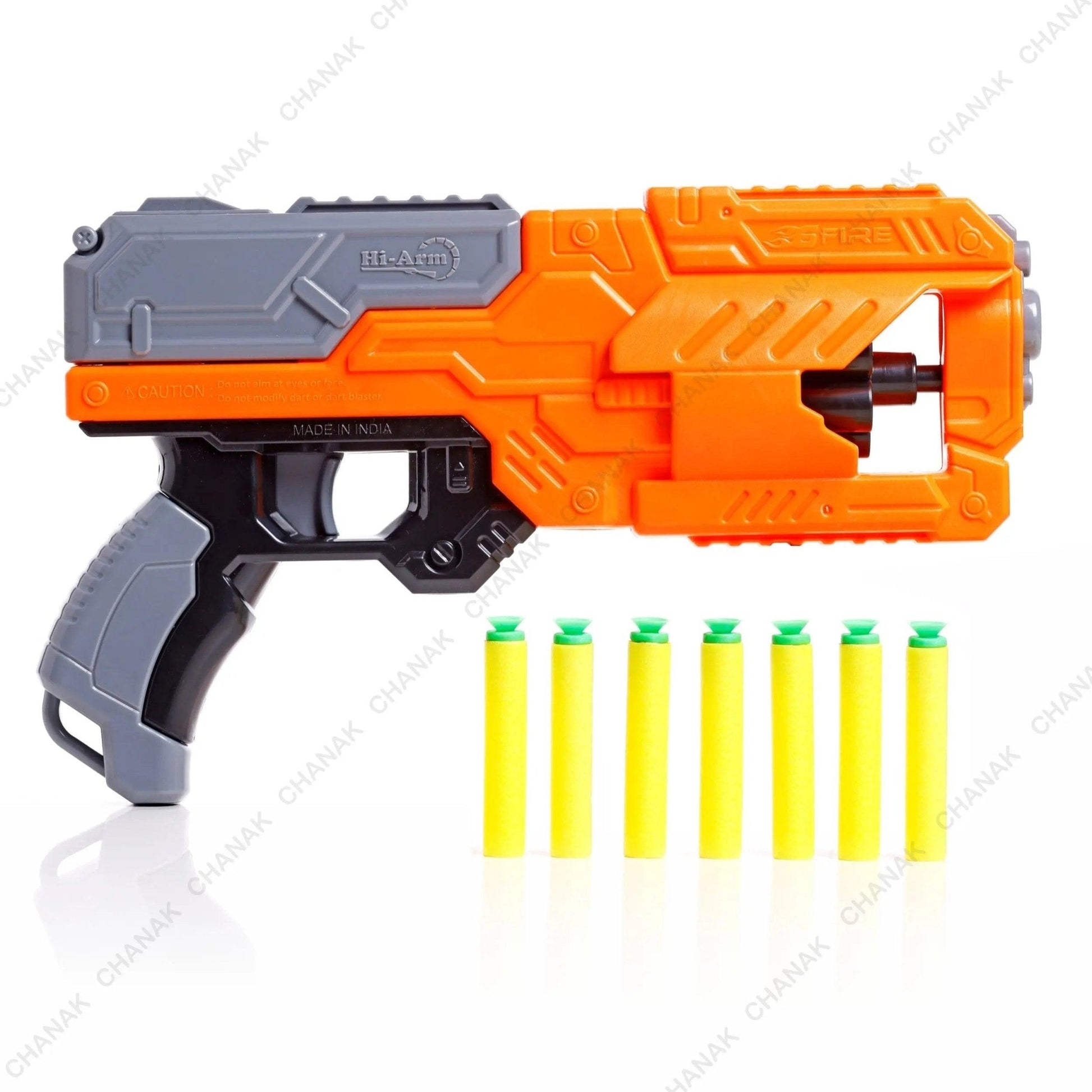 Chanak Six Fire Toy Blaster Gun (Orange) - chanak