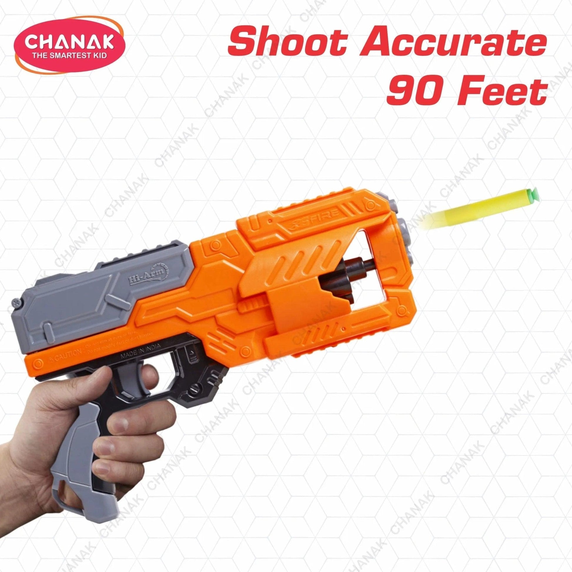 Chanak Six Fire Toy Blaster Gun (Orange) - chanak