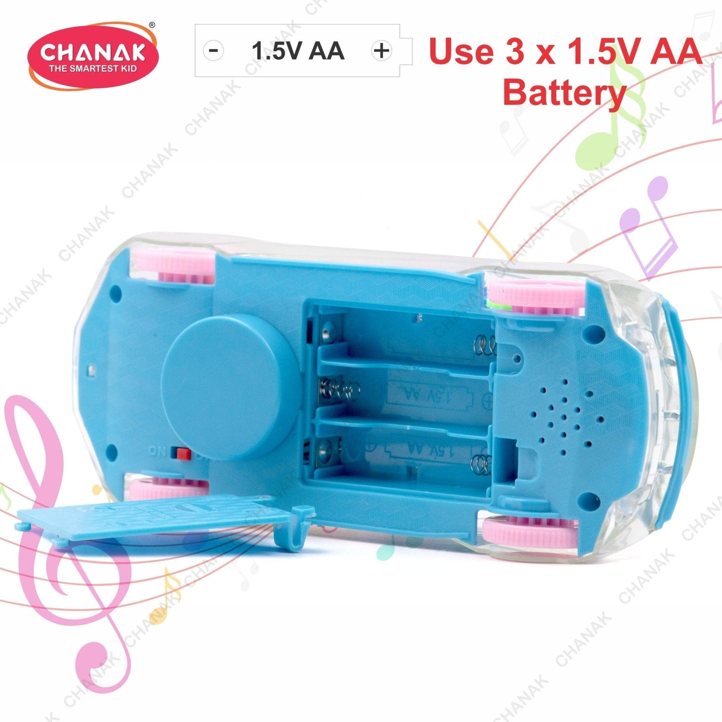 Chanak Transparent 3D Gear Car for Kids (Blue) - chanak