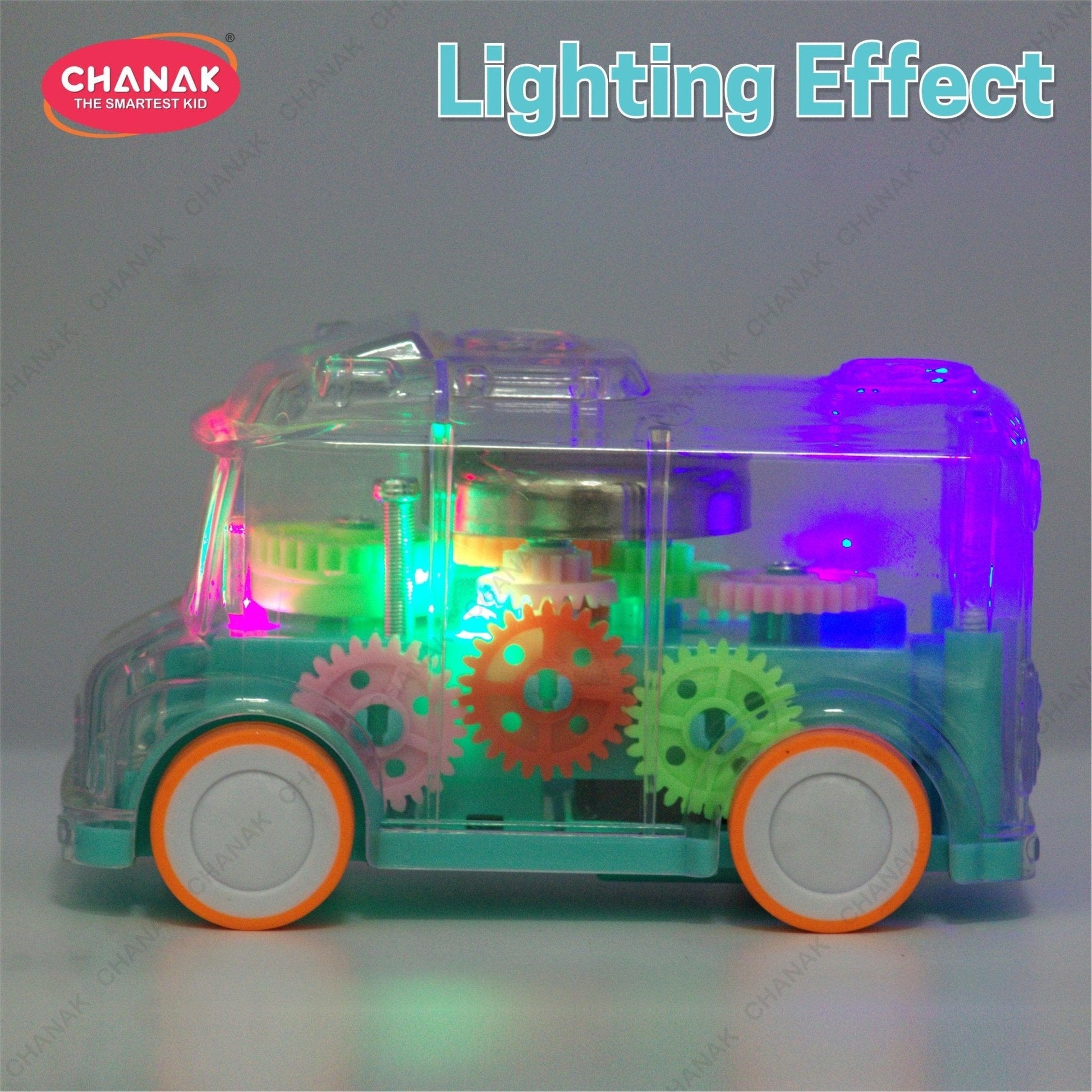Chanak Transparent Gear Bus for Kids (Light Blue) - chanak