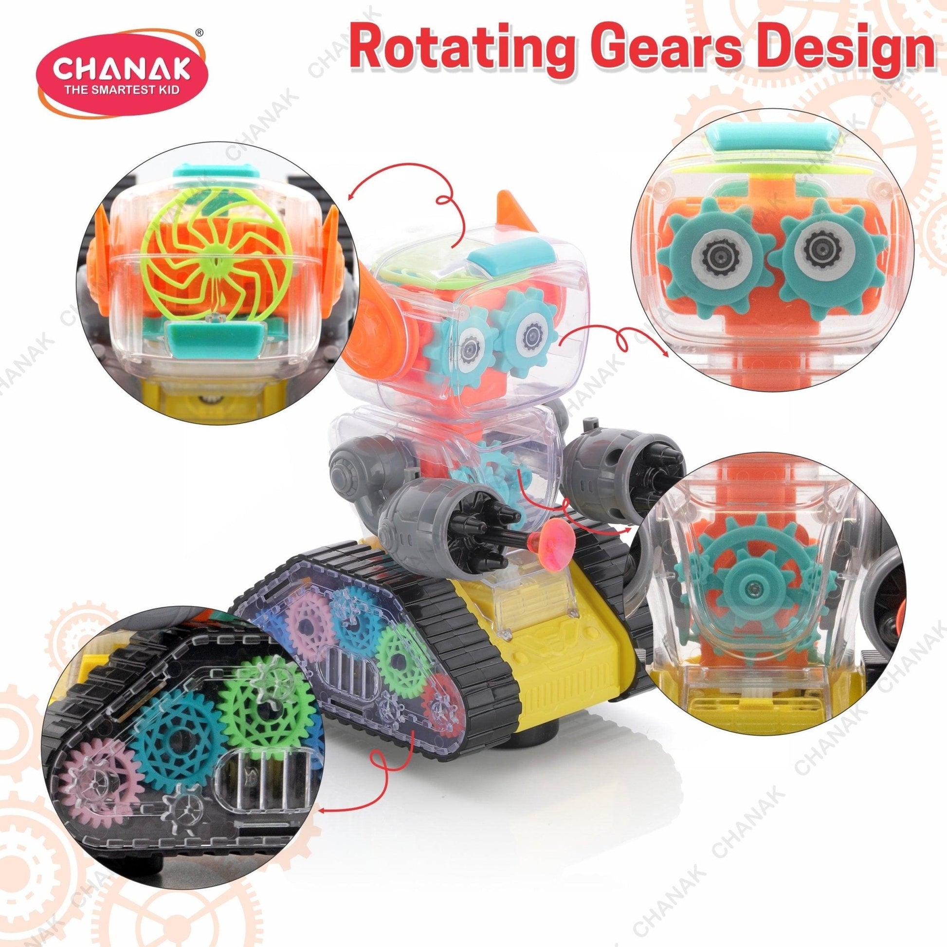 Shop Chanak Gear Robot Car for Kids (Yellow) - chanak