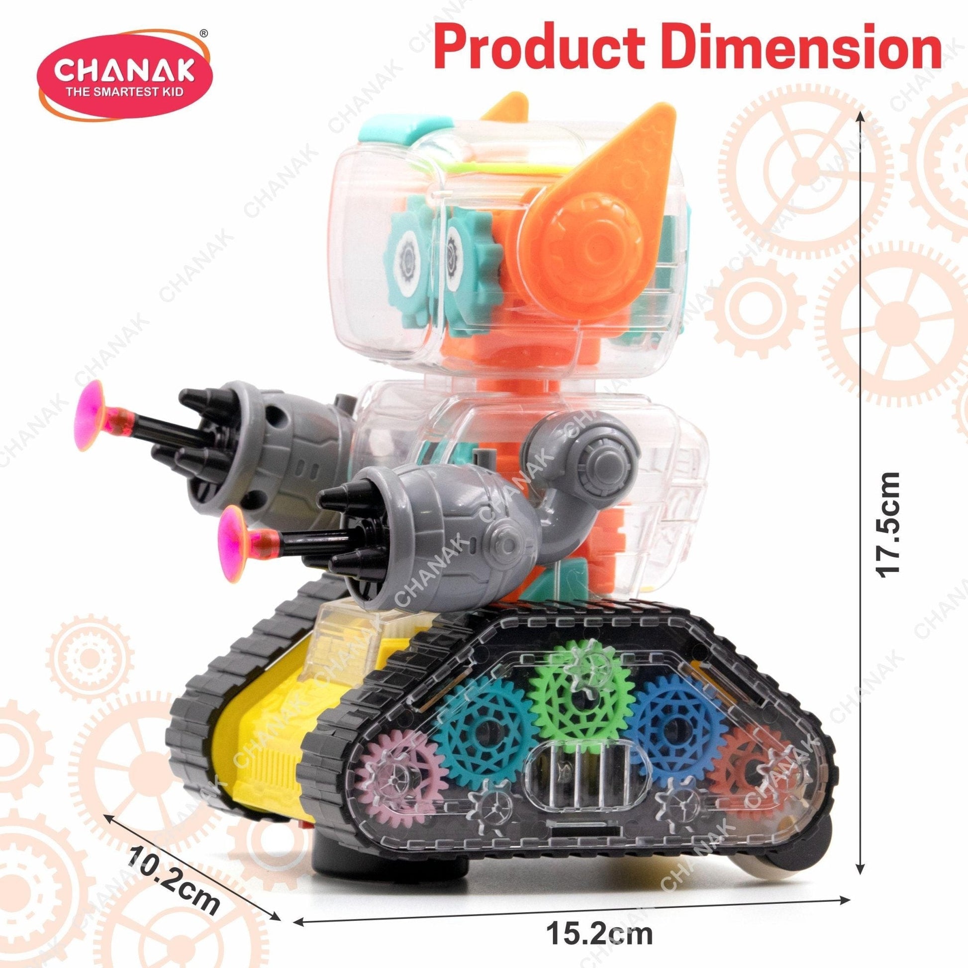 Shop Chanak Gear Robot Car for Kids (Yellow) - chanak